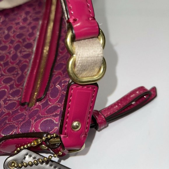 Coach Poppy Pink Signature East West Swingpack Magenta Crossbody Purse - Picture 9 of 9